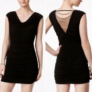 BCX Junior black rushed beaded bodycon dress